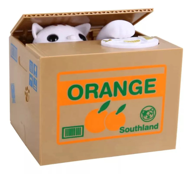 Animated Electronic Cat Stealing Coins Piggy Bank