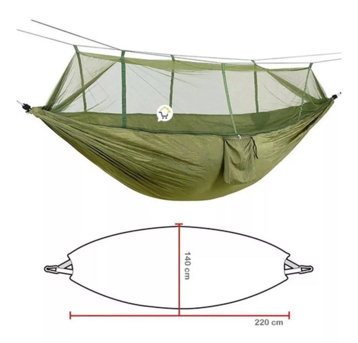 Parachute Fabric Hammock, With Awning, Mosquito Net