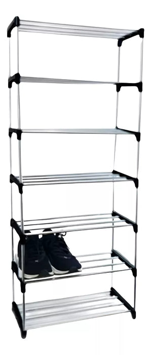Galvanized Steel Metal Shoe Rack, 7 Levels, Assemblable