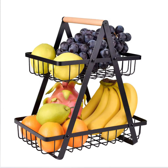 Fruit Vegetable Organizer 2 Tiers Metal Storage