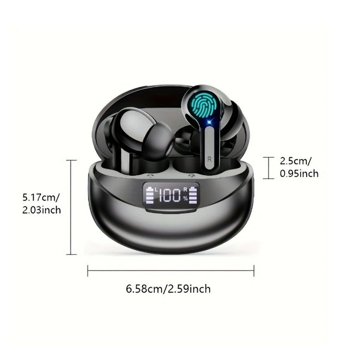 Wireless Bluetooth Headphones With Touch Control Function And Built-in Noise-canceling Microphones