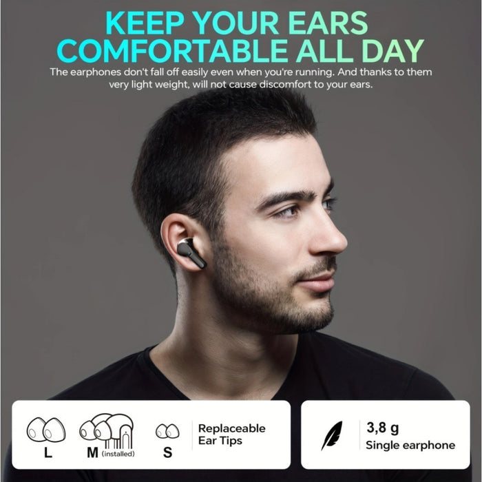 Wireless Bluetooth Headphones With Touch Control Function And Built-in Noise-canceling Microphones