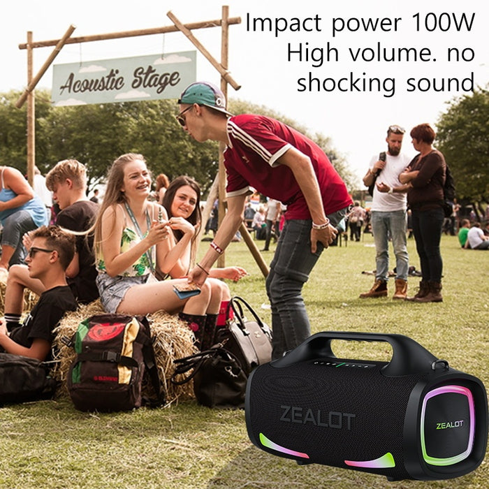 100W Wireless Speaker-24000mAh Battery, IPX5 Waterproof, Loud Stereo Sound And Strong Bass, Perfect For Family, Car, Outdoor, Camping, Party