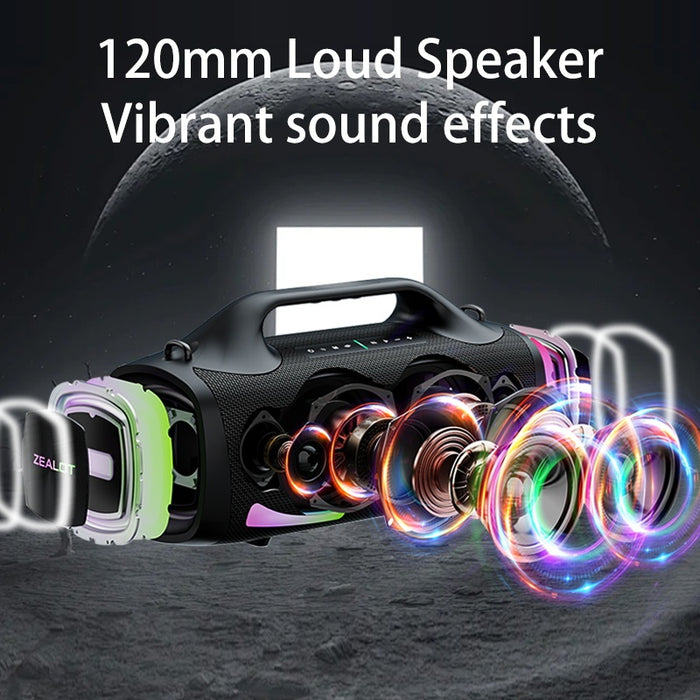 100W Wireless Speaker-24000mAh Battery, IPX5 Waterproof, Loud Stereo Sound And Strong Bass, Perfect For Family, Car, Outdoor, Camping, Party