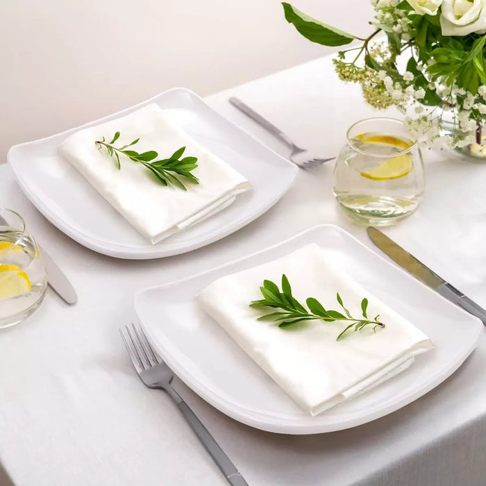 Square Dry Plate Melamine 15cm X6 Units White Color