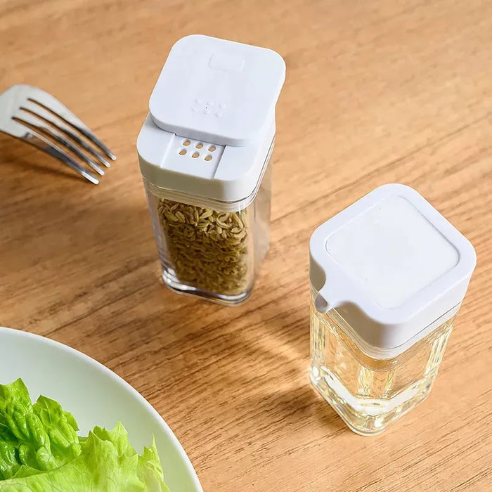 Square Seasoning Set Salt Pepper Shakers For Four 4