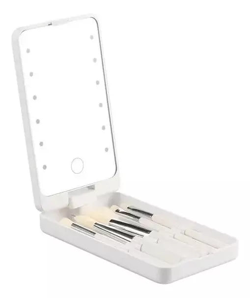 LED Light Mirror With Brushes 360 Degree Rotation