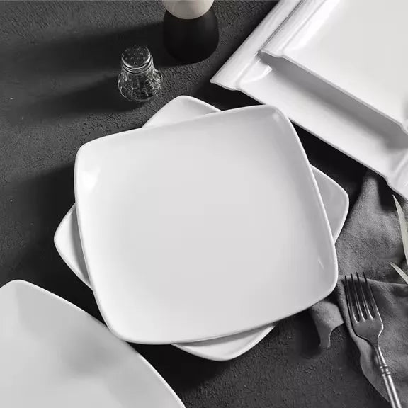 Square Dry Plate Melamine 15cm X6 Units White Color