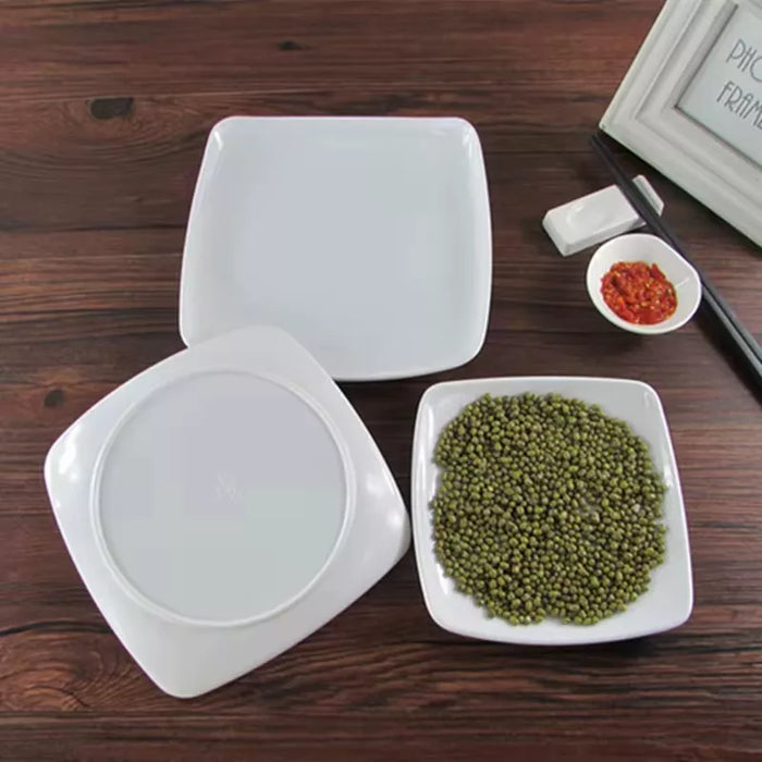 Square Dry Plate Melamine 15cm X6 Units White Color