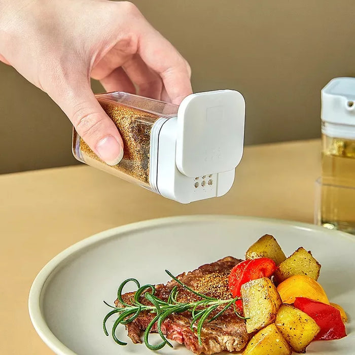 Square Seasoning Set Salt Pepper Shakers For Four 4