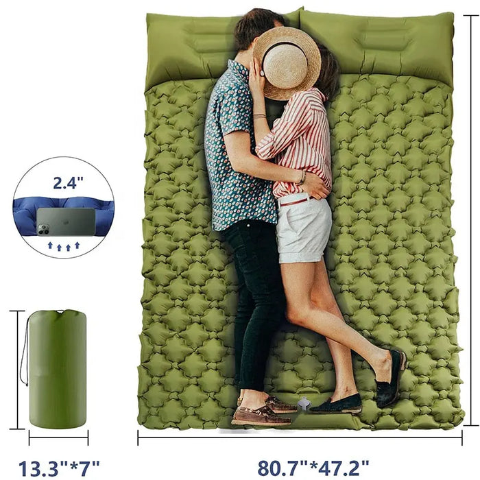 Double Inflatable Sleeping Mattress Self-Inflating Camping Mat