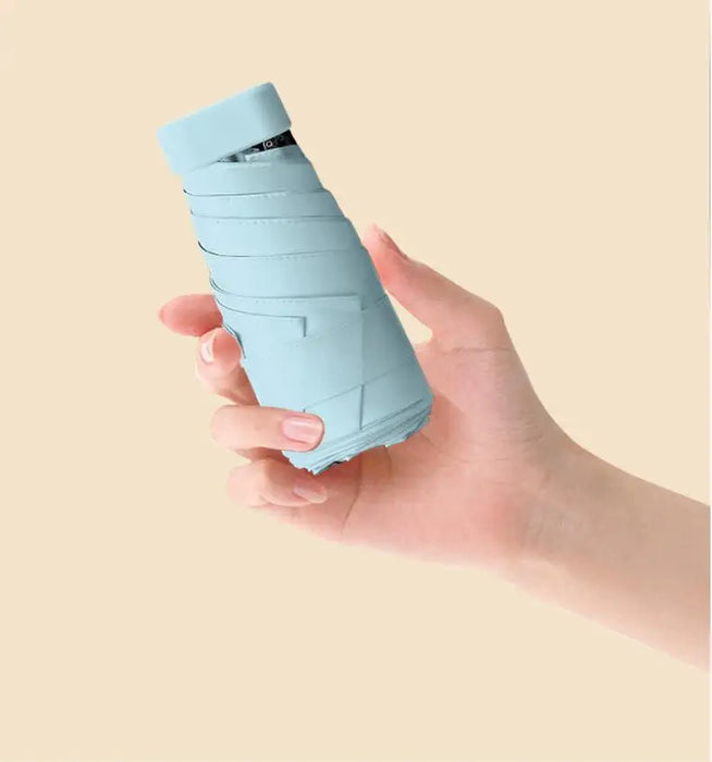 Capsule-Shaped Folding Umbrella Parasol, Mini Portable Umbrella