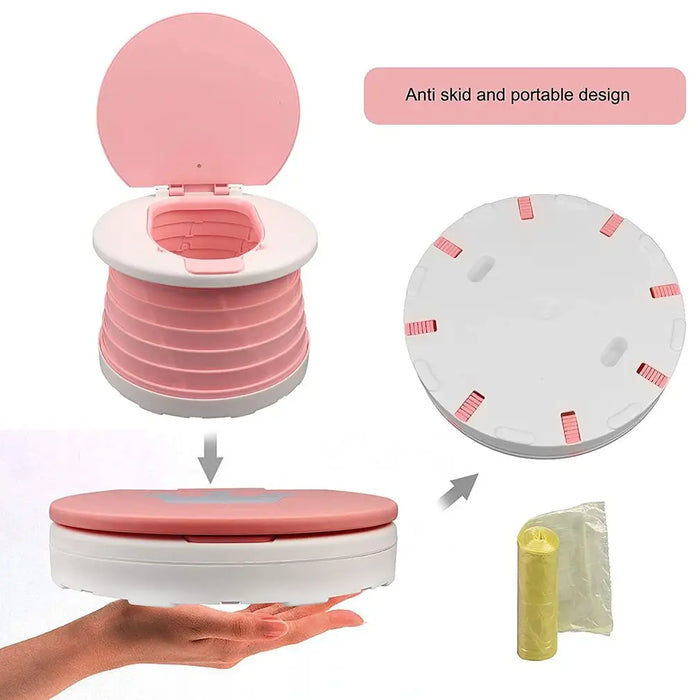 Portable Toddler Potty Seat Foldable + One Pack of Bags
