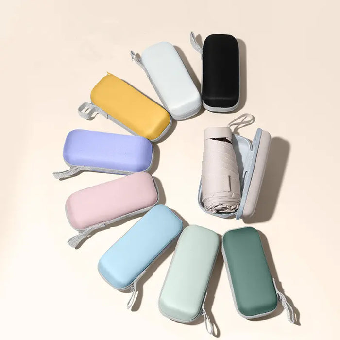 Capsule-Shaped Folding Umbrella Parasol, Mini Portable Umbrella