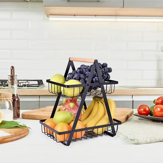 Fruit Vegetable Organizer 2 Tiers Metal Storage