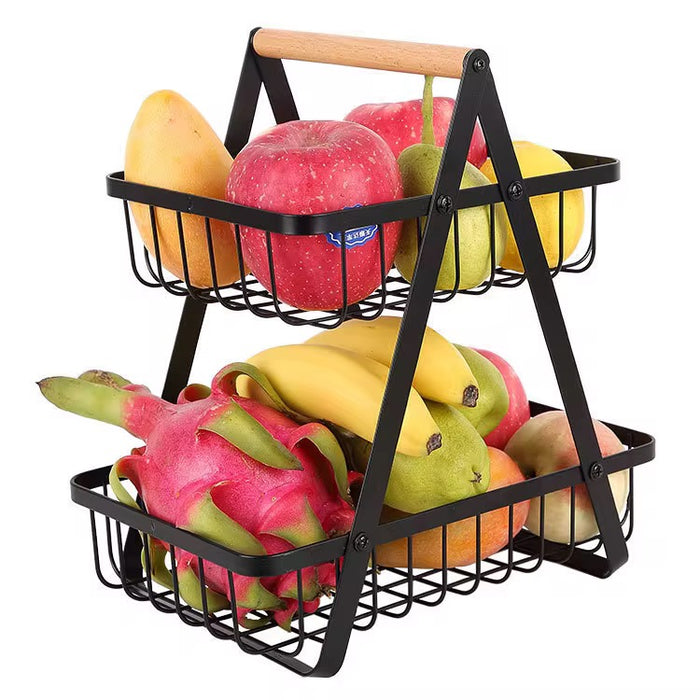 Fruit Vegetable Organizer 2 Tiers Metal Storage