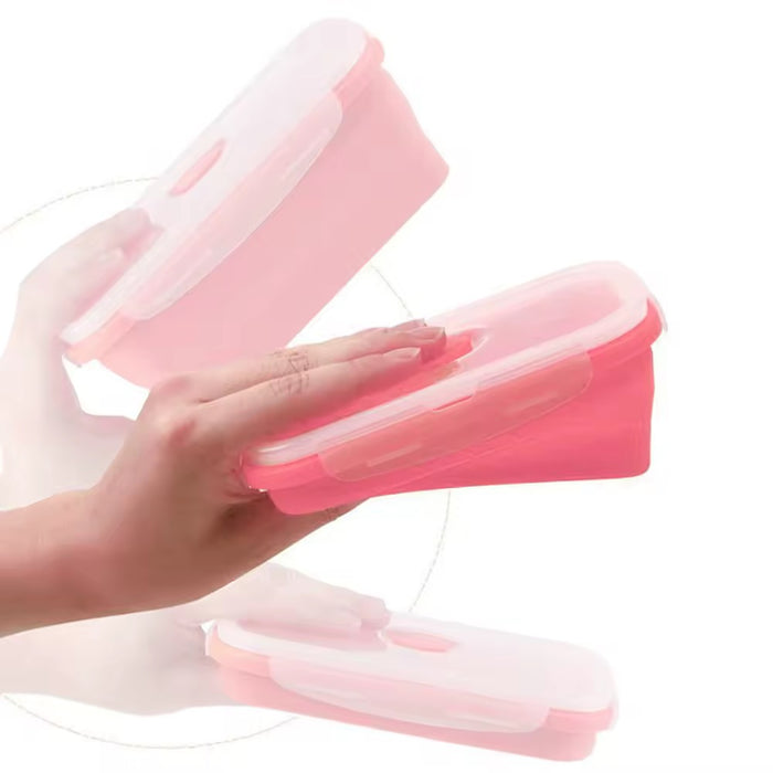 Portacomida Set Recipientes X4 Plegable En Silicona