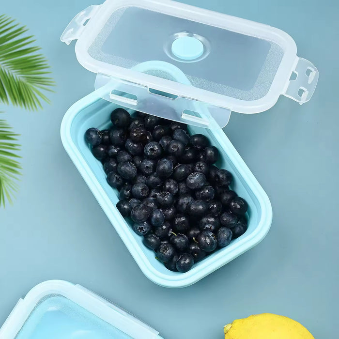 Portacomida Set Recipientes X4 Plegable En Silicona