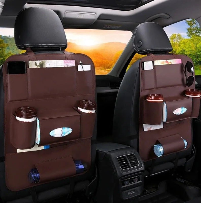 Faux Leather Car Seat Organizer