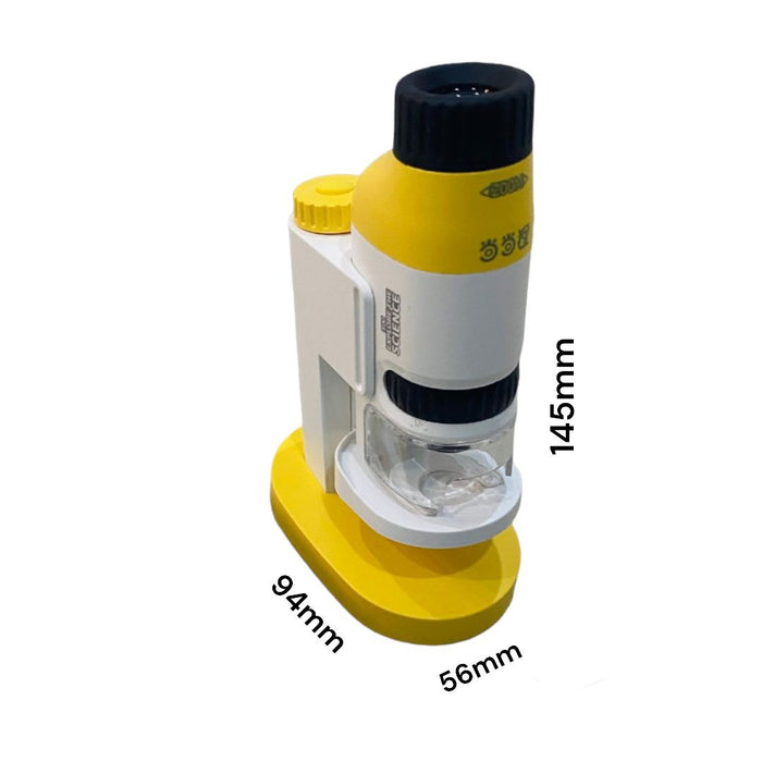 Mini Portable Microscope Optical Zoom Yellow LED Light
