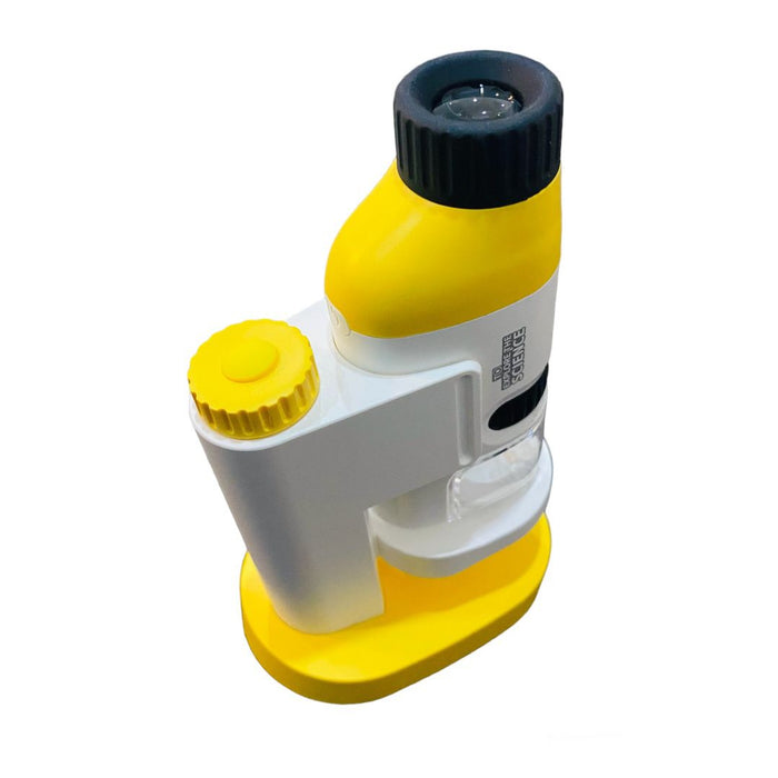 Mini Portable Microscope Optical Zoom Yellow LED Light