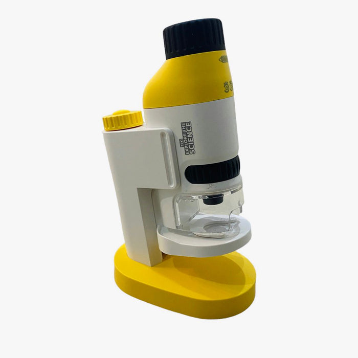 Mini Portable Microscope Optical Zoom Yellow LED Light