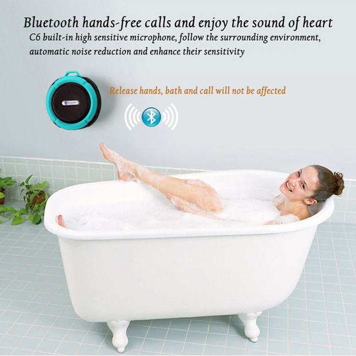 Mini Portable Waterproof Bluetooth Speaker with Suction Cup 
