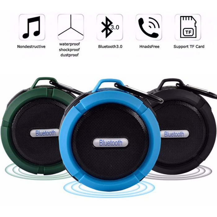 Mini Portable Waterproof Bluetooth Speaker with Suction Cup 