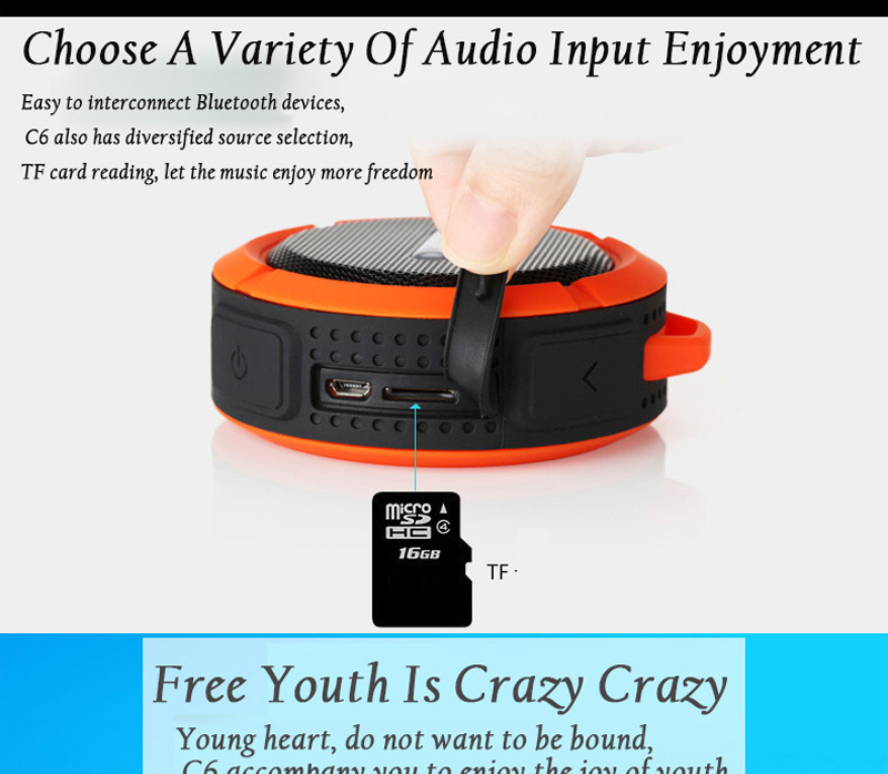 Mini Portable Waterproof Bluetooth Speaker with Suction Cup 