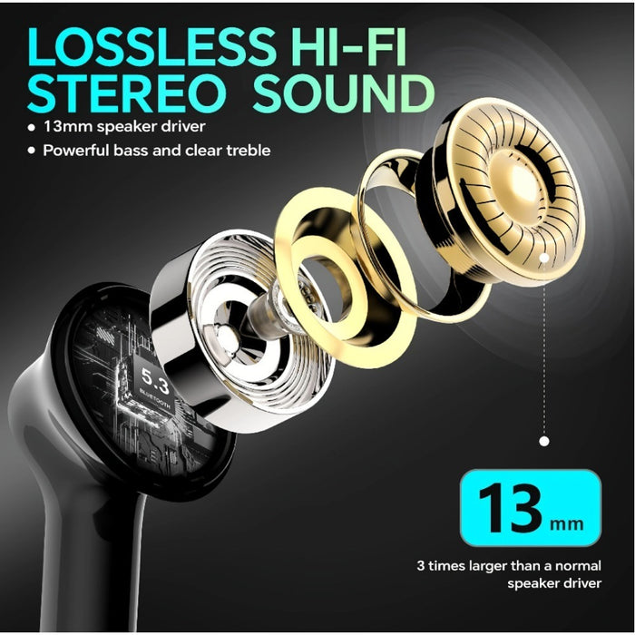 Wireless Bluetooth Headphones With Touch Control Function And Built-in Noise-canceling Microphones