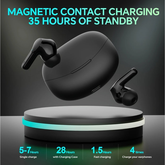 Wireless Bluetooth Headphones With Touch Control Function And Built-in Noise-canceling Microphones